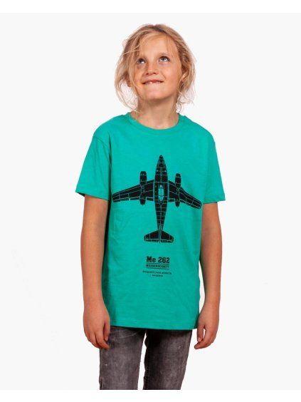 kids aviation tshirt messerschmitt262 tricko s letadlem eeroplane green01