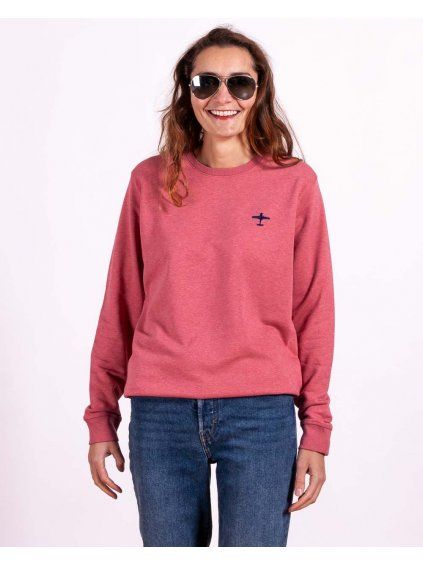 růžová mikina s letadlem Extra 330 - značka Eero Plane / pink pilot crewneck with  Extra 330 aircraft - brand Eero Plane