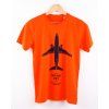 oranzove detske tricko s potiskem letadlo boeing 737 znacka eeroplane