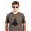 khaki tricko s potiskem stihacka rafale pilot eeroplane